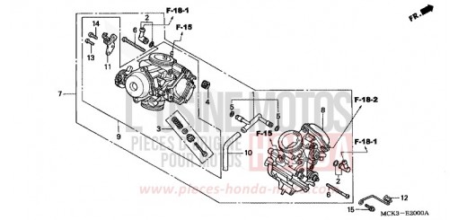 CARBURATEUR (ENS.) VT1100C22 de 2002